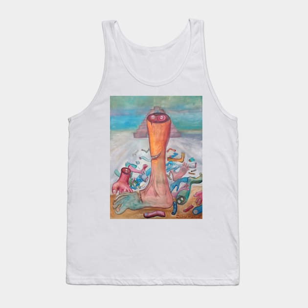 Hands, arms and legs in front of the pyramid Tank Top by diegomanuel